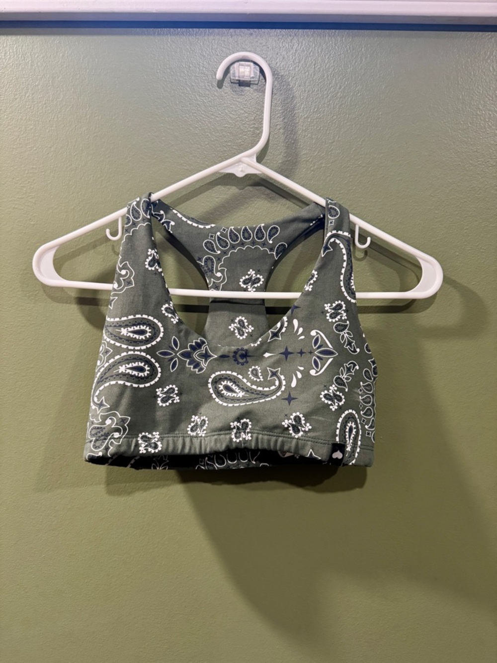 Booty By Brabants Green Bandana Print Racerback Sports Bra OS